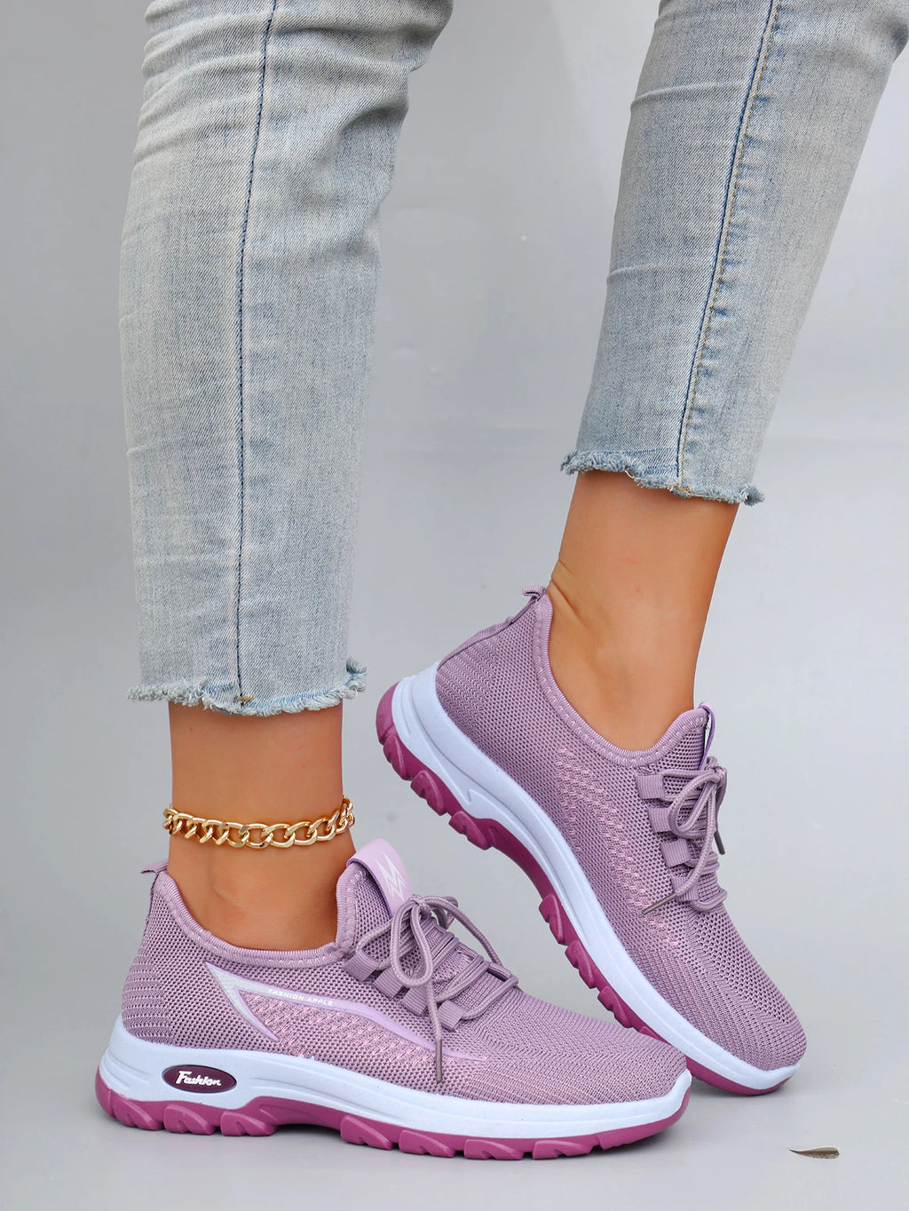 Spring and Autumn New Women's Casual Lace-Up Sneakers, Comfortable, Breathable, Lightweight and Wear-Resistant Sports and Casual Shoes