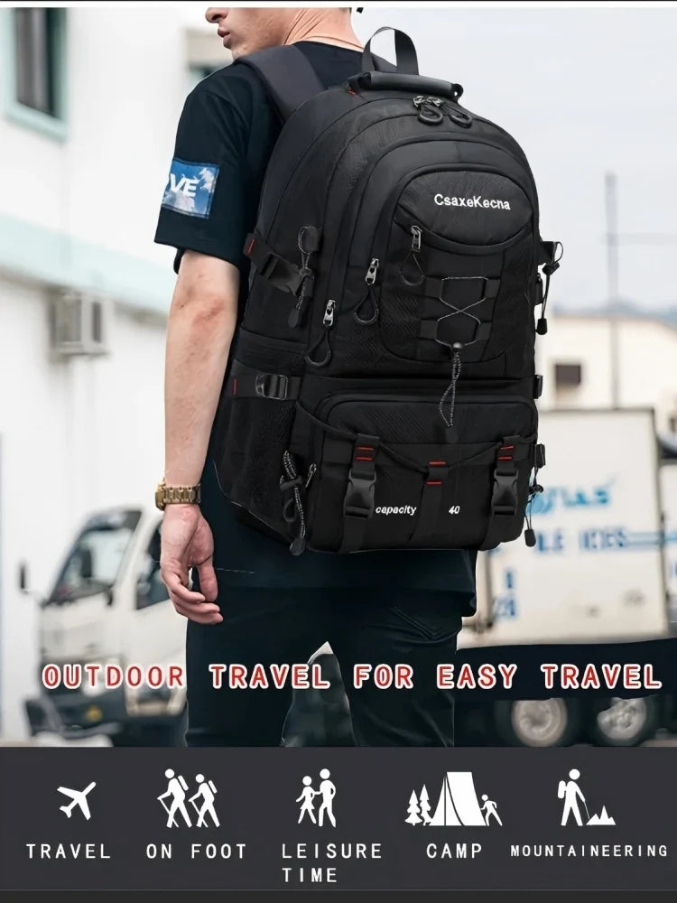 Large Capacity Backpack Professional Outdoor Hiking and Mountaineering Bag Lightweight and Waterproof Travel Bag, USB Interface