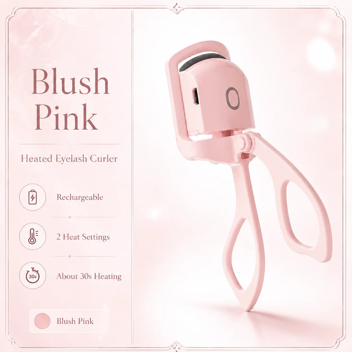 Electric Eyelash Curler Heated Eyelash Curler Rechargeable Eyelash Curler Dual Temperature Fast Heating Portable Makeup Tool