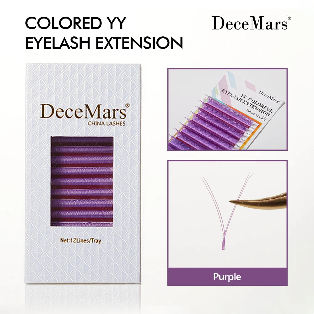 DeceMars Colored YY Eyelashes Extension 12 Lines