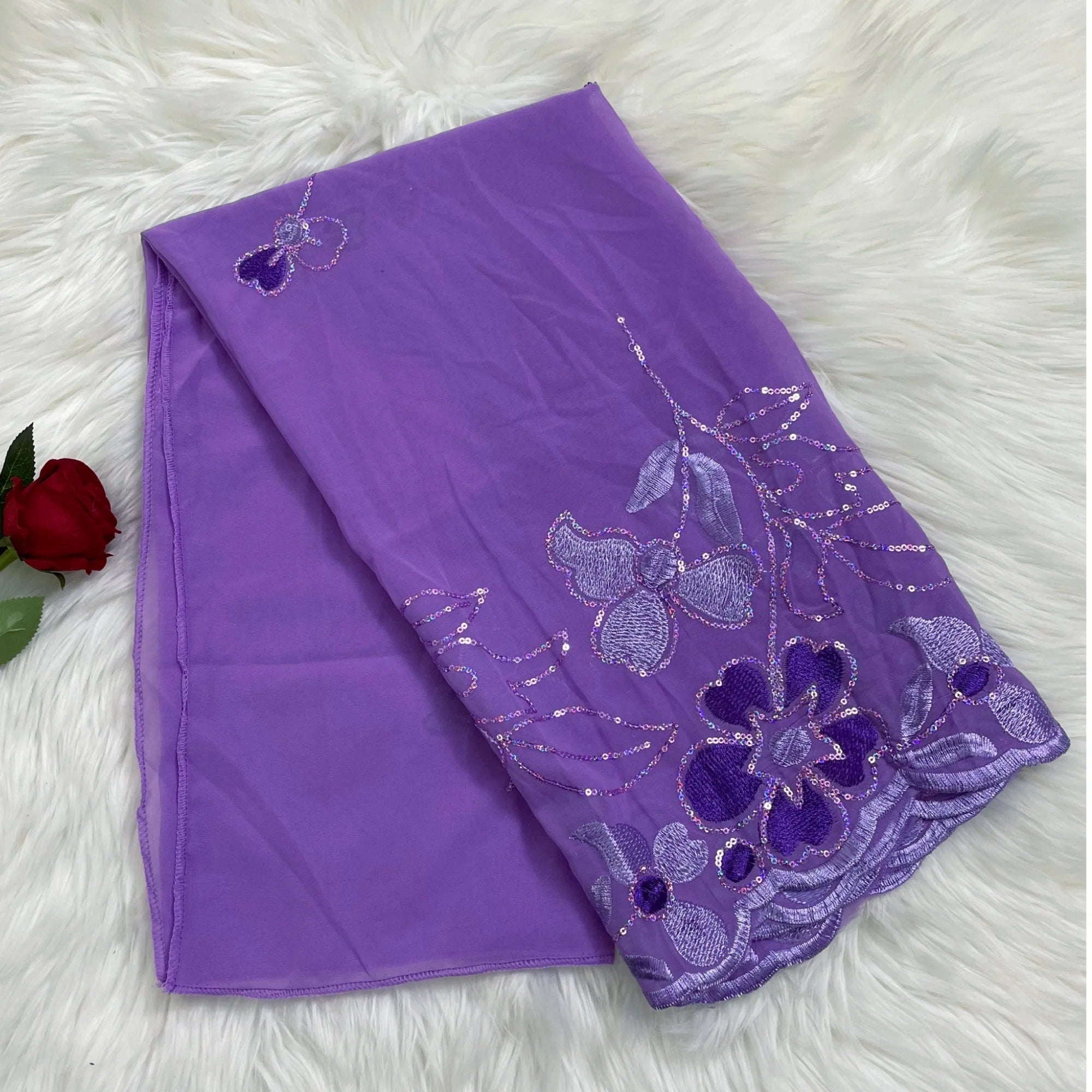 2023 Latest African Spring Women Scarf Chiffon Sequin Embroidered Ramadan Hijab Shawl Fashionable Casual Diamond  Headscarf