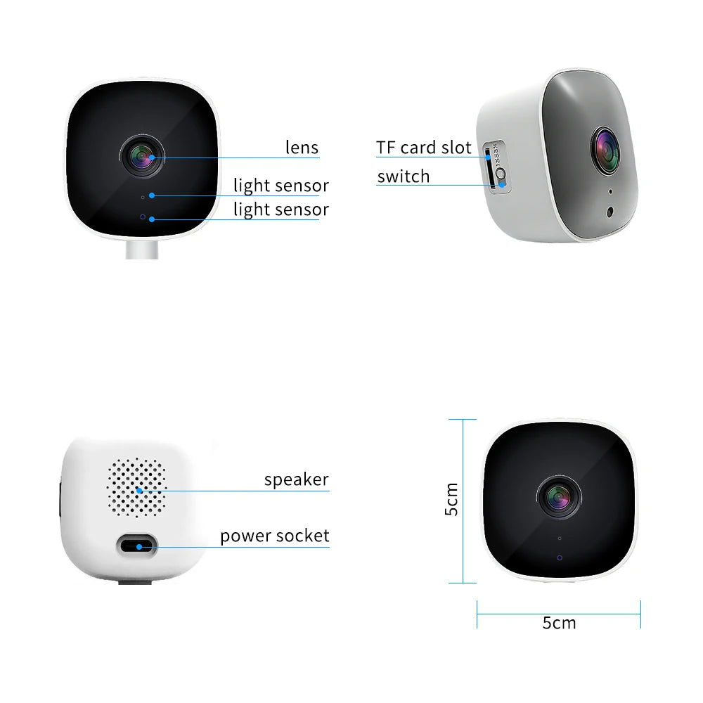 Indoor 4K Security Camera Two Way Audio Talk 2.4G WiFi Webcam Smart Home 8MP Video Surveillance Motion Detection IR Night Vision