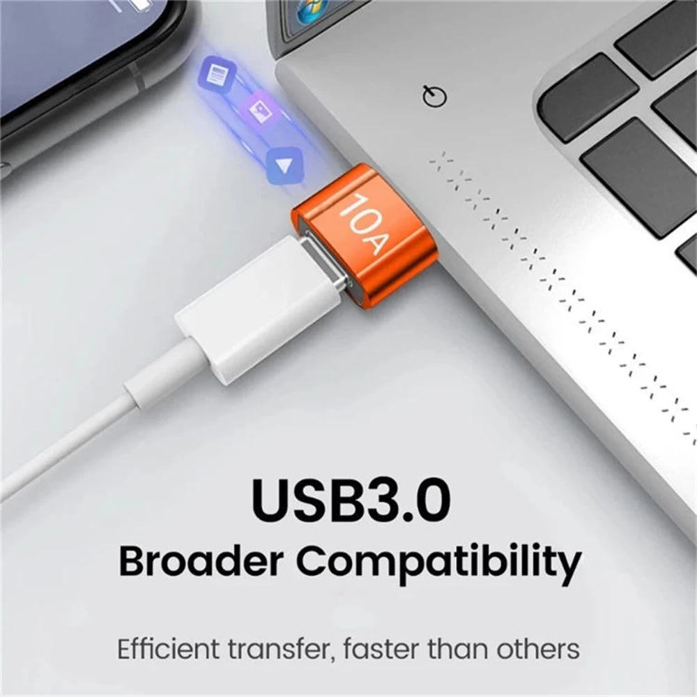 6pcs 10A OTG USB 3.0 To Type C Adapter USB Female To Type c Male Fast Charging Converter USB to Type C OTG For Xiaomi Laptop PC