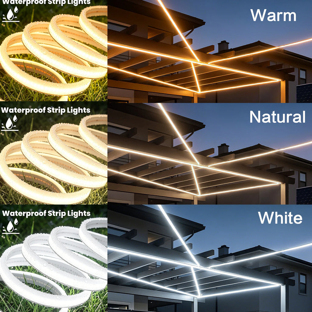IP68 Waterproof 24V COB LED Neon Strip 3000K 4000K 6000K 24V 320LEDs/M Flexible Ribbon Lamp Party Garden Indoor Decor 1M 5M 10M