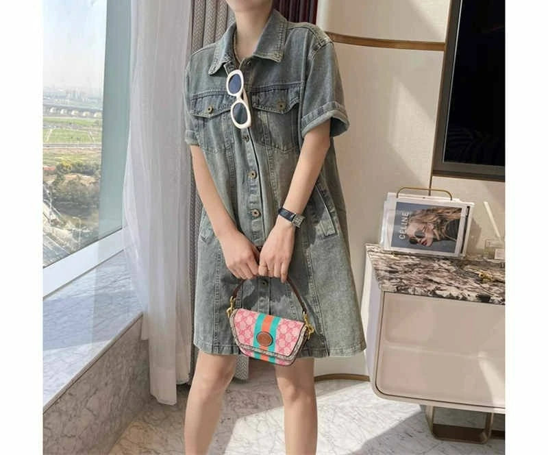 Retro Denim Dress Women's Summer 2026 New Loose and Thin Versatile Straight Skirt