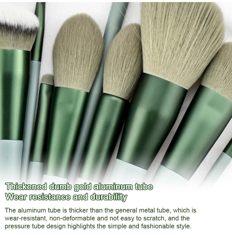 Makeup Brush Set 13Pcs for Beginners Velvet Drawstring Storage Bag Portable Travel Use For Powder Foundation Eyeshadow Blush
