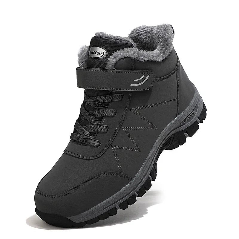 Men's Warm Snow Shoes Outdoor Leather Thick Plush Winter Man Casual Sneakers Original Waterproof Trend Sports