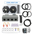 Universal 406-4 Hole Auto AC Evaporator Assembly Unit Air Conditioner & Heater 24V 12V for Classic Cars Truck Van Street Red Rod