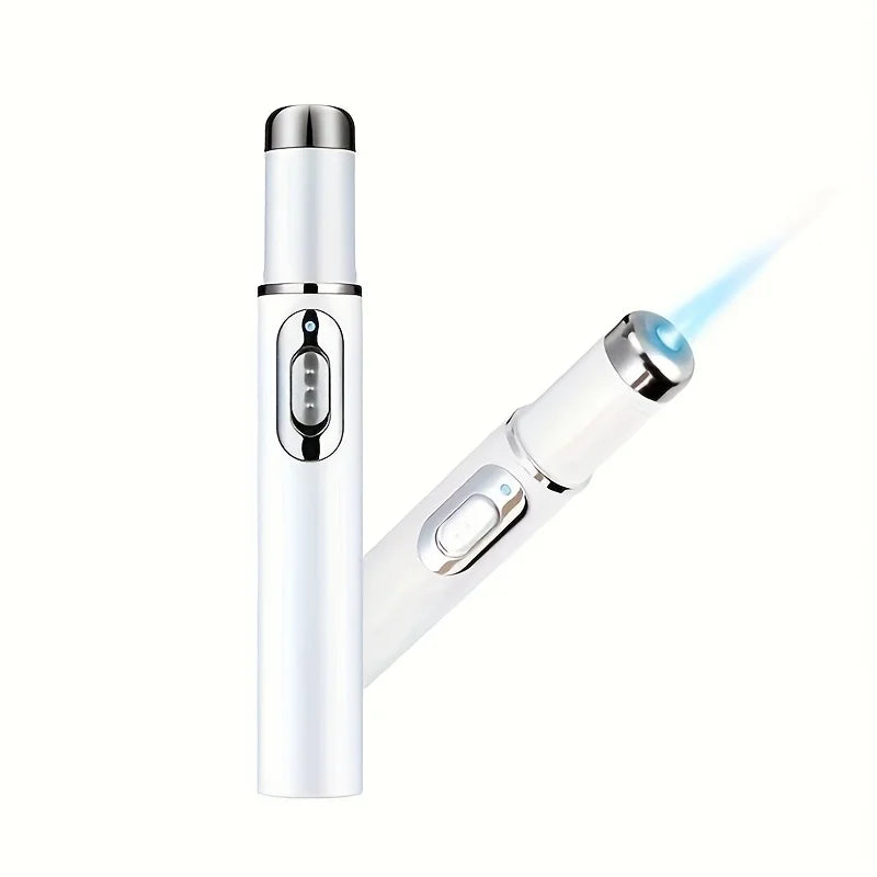White Blue Light Battery Powered Face Eye Massage Portable Facial Beauty Care Pen Home Beauty Tools