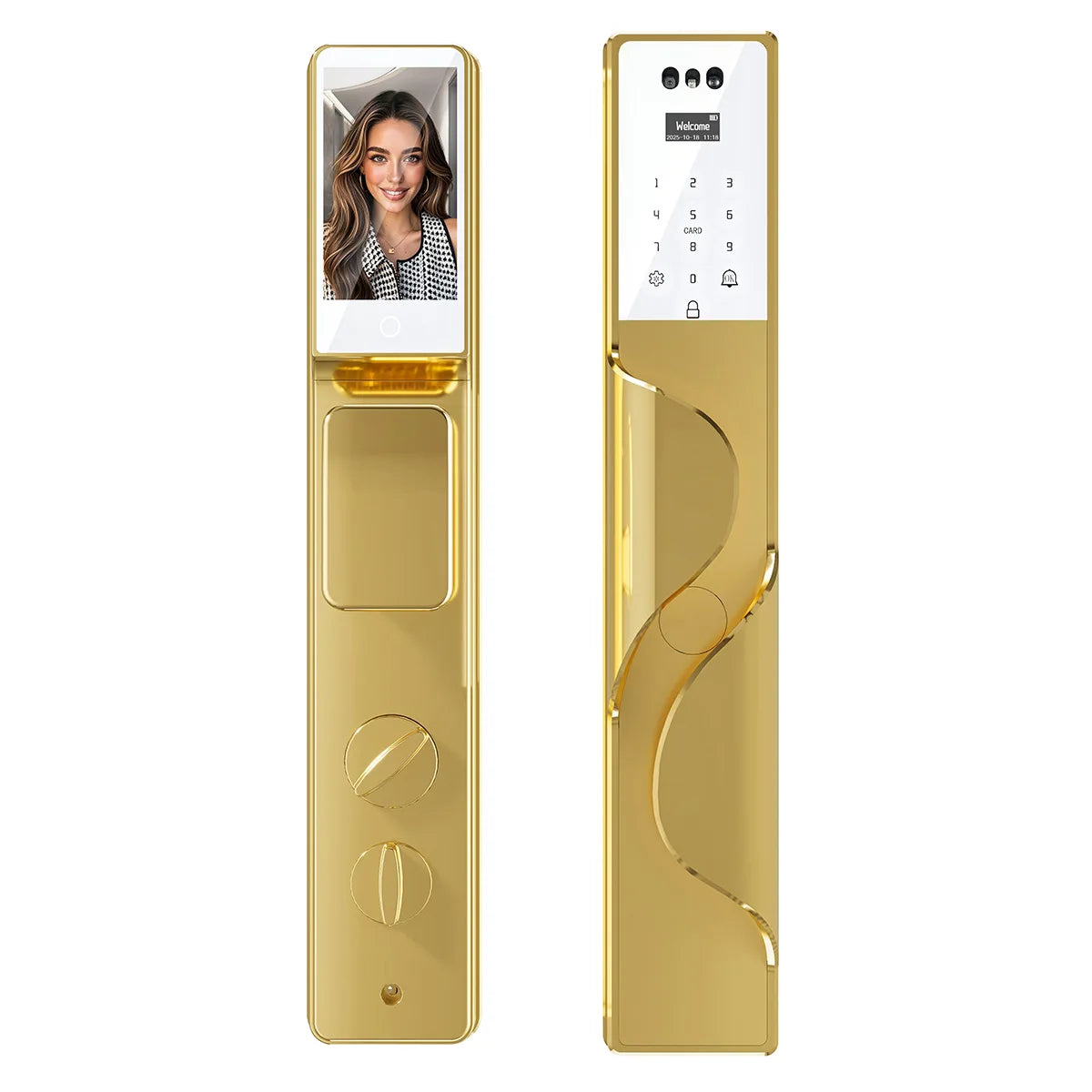 2026 Tuya Wifi Palm Face Recognition Smart Lock Video Monitoring Intercom Smart Door Lock Compatible with Israeli Mortise