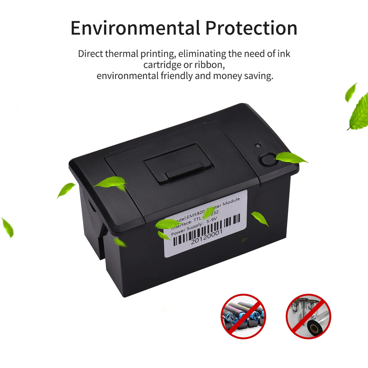Embedded Thermal Receipt Printer 58MM Mini Printing Module Low Noise with USB/RS232/TTL Serial Port Support ESC/POS Commands