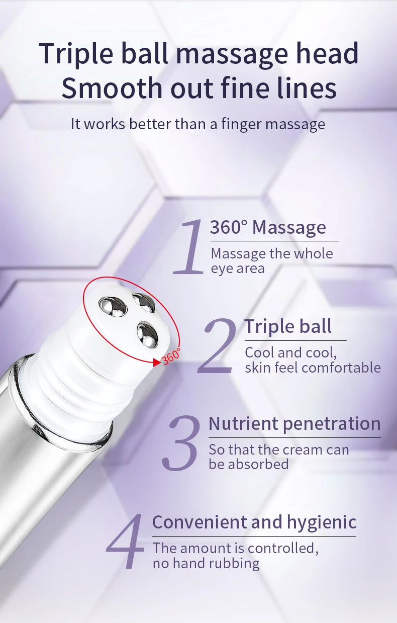 O'CHEAL 2Pcs Rollerball Massager Moisturizing Eye Cream Anti Dark Circle Firming Eye Cream Serum Hyaluronic Acid Eye Skin Care