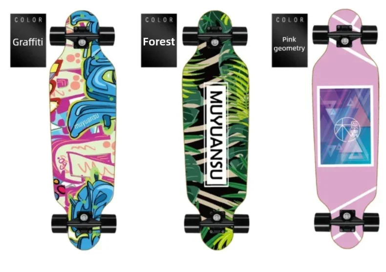 Korean Style Mini Dancing Four-Wheel Short Skateboard, Street Cruising Portable Commuter Skate Board for Adults Teenagers Boys