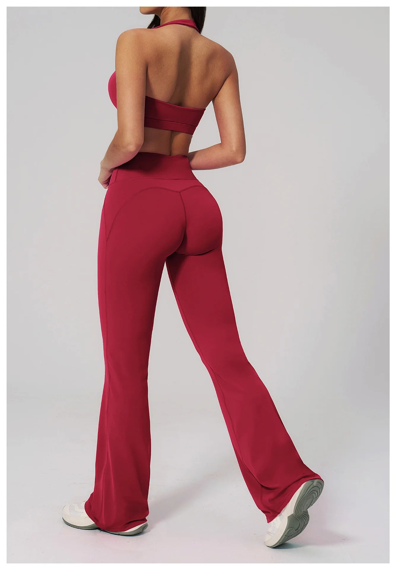 Women's Tracksuits 2PCS Flared Pants Yoga Set Gym Fitness Outfits Female Shockproof Sports Bra Yoga Workout Clothes Sports Sets