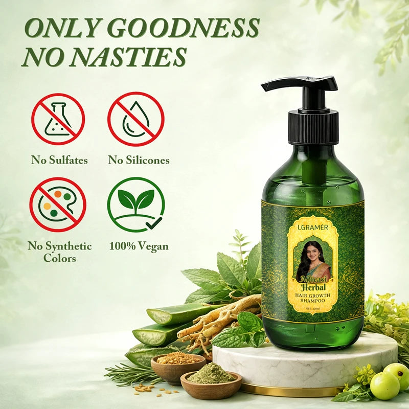 Shampoo Anti-Hair Loss & Hair Regrowth Strengthens Hair Controls Oil Refreshes Adds Volume Scalp Care Products for Family 300ml