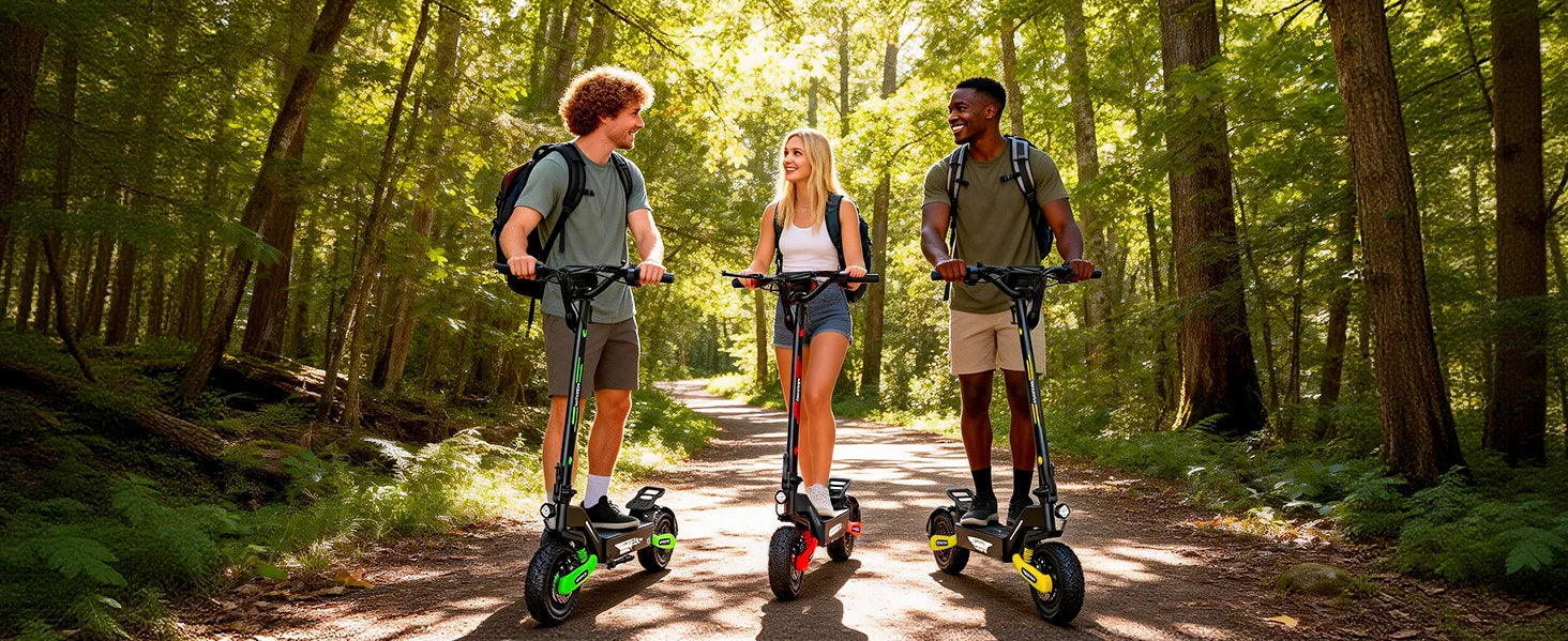 EOEOTWO 1200W Off Road Electric Scooter for Adults 48V Long Range E-Scooter 30MPH Fast Speed 11" Tubeless Tire Foldable Kick Scooter