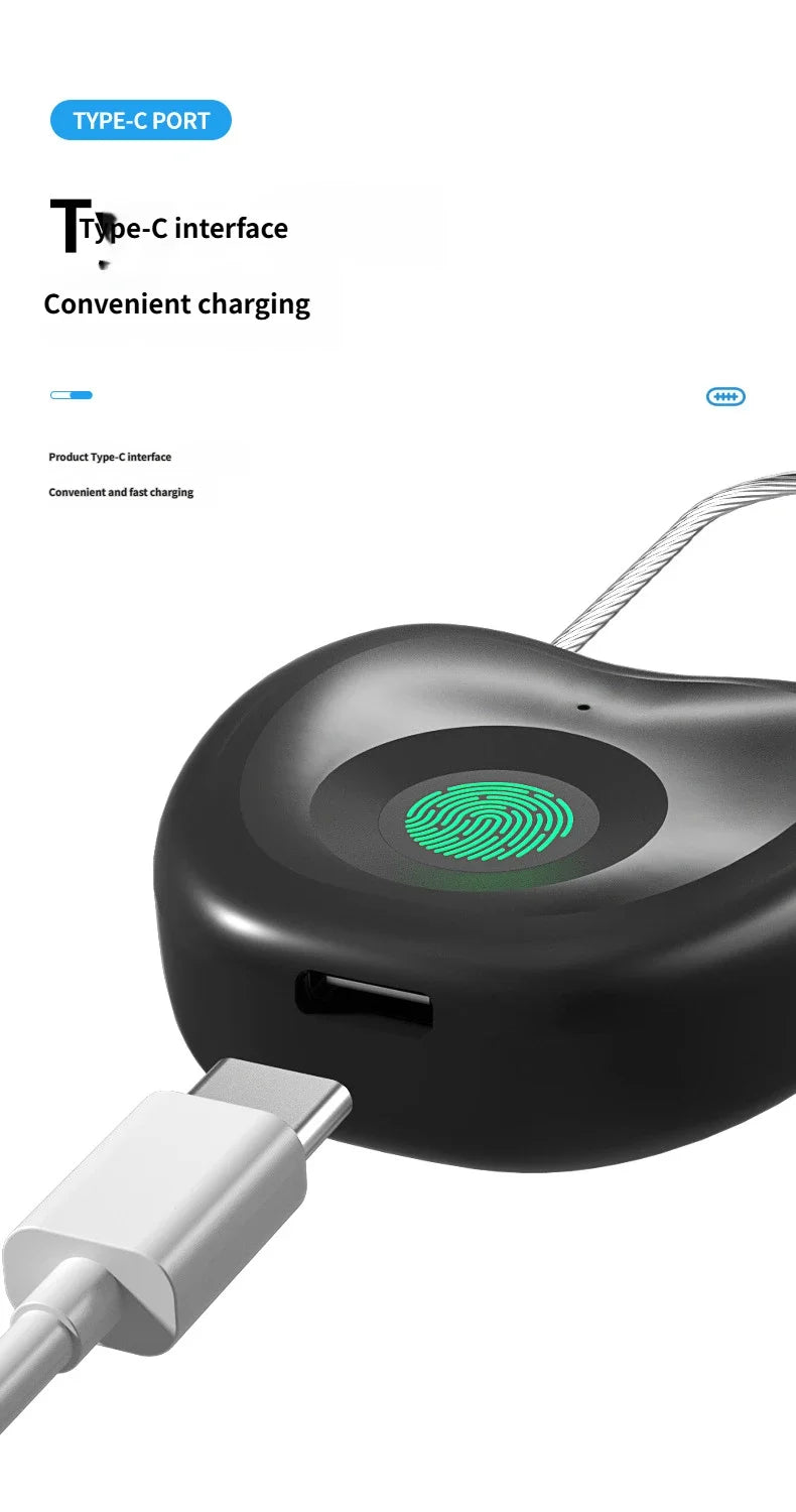 Smart Fingerprint Padlock Biometric Intelligent Lock Dormitory Home Protection Outdoor Cabinet Warehouse Extended Security Lock