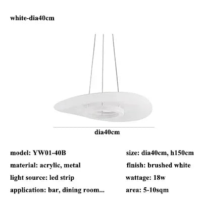 Modern Simple Black White LED creative chandelier Lighting,Suspension Home Decor Indoor Nordic Fixtures for Living Room Aisle