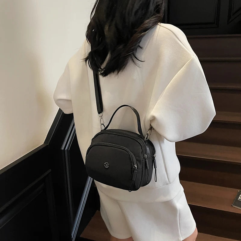 Women's Fashion Canvas Crossbody Bags Multi Pocket Small Shoulder Bag Casual Boho Handbag Lightweight Travel Purse for Daily Use