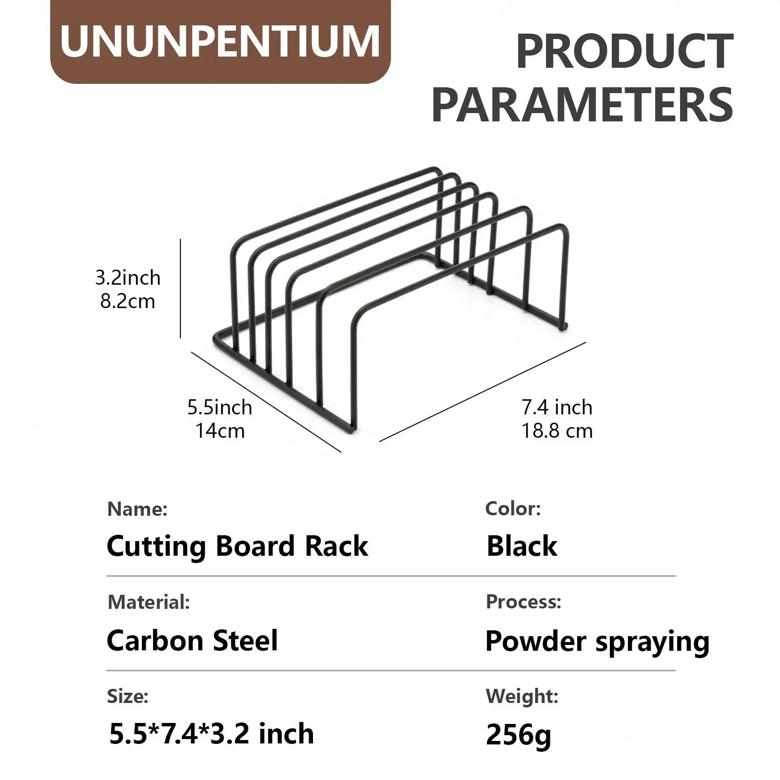 Kitchen Cutting Board Organizer Rack 5-Tier Metal Rack for Cutting Boards, Bakeware, Trays (1pc Black)