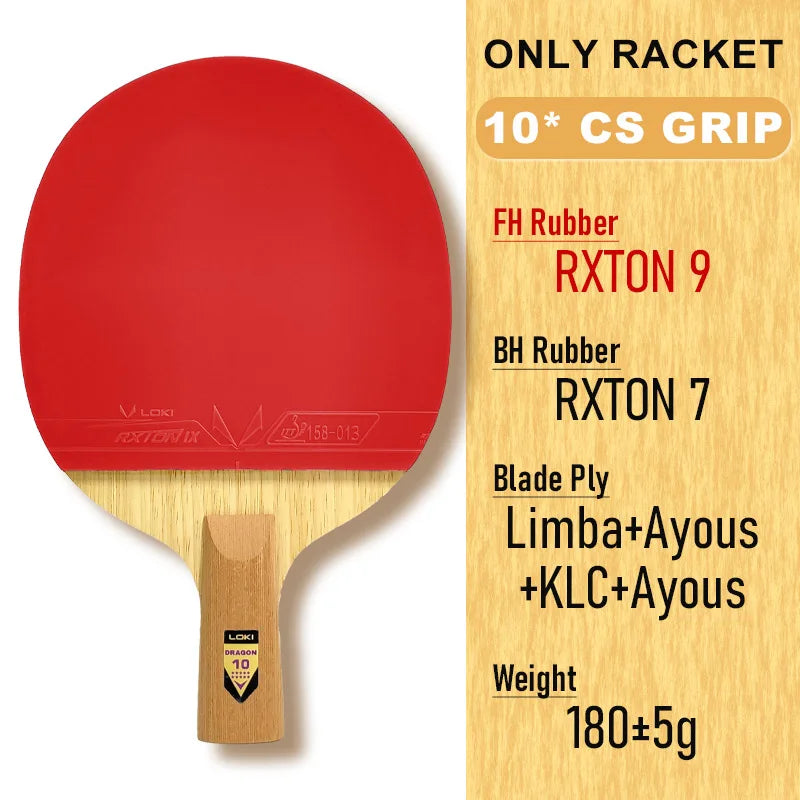 Original LOKI Table Tennis Racket Dragon Series Ping Pong Racket Paddle Bat Professional 6/7/8/9/10 Stars for All Level Players