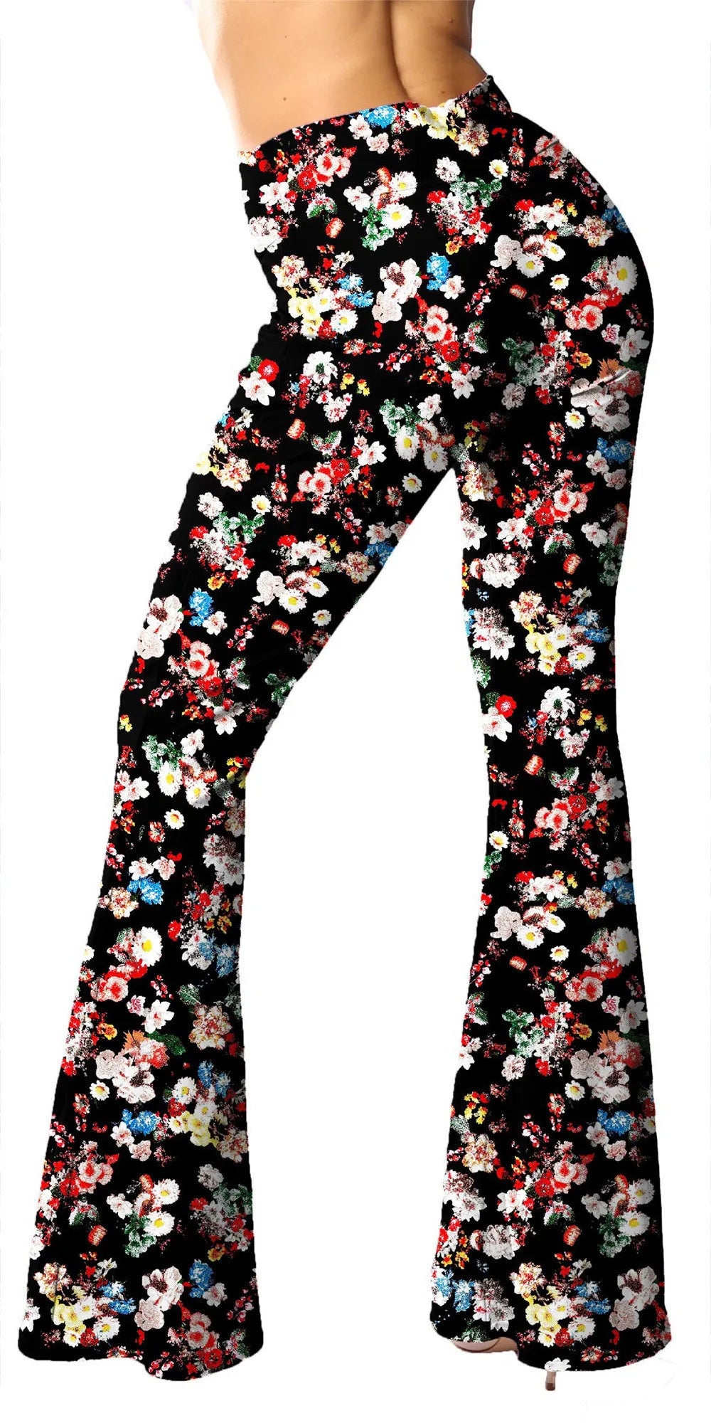 Flare Print Leggings Bell Bottom Palazzo Pants for Women Buttery Soft High Waisted High Waist Ethnic Paisley Bootcut Tall Long