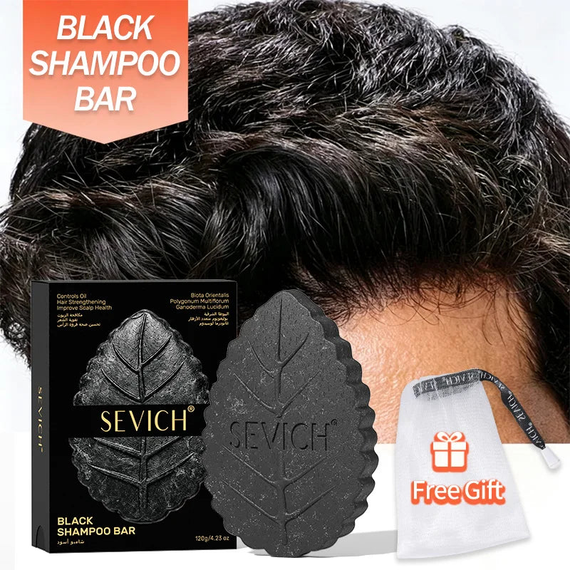 Hair Shampoo Soap Polygonum Multiflorum Black Soap White Hair Repair Soap Hair Care Set Nourishing Anti Dandruff Hair Dye Soap