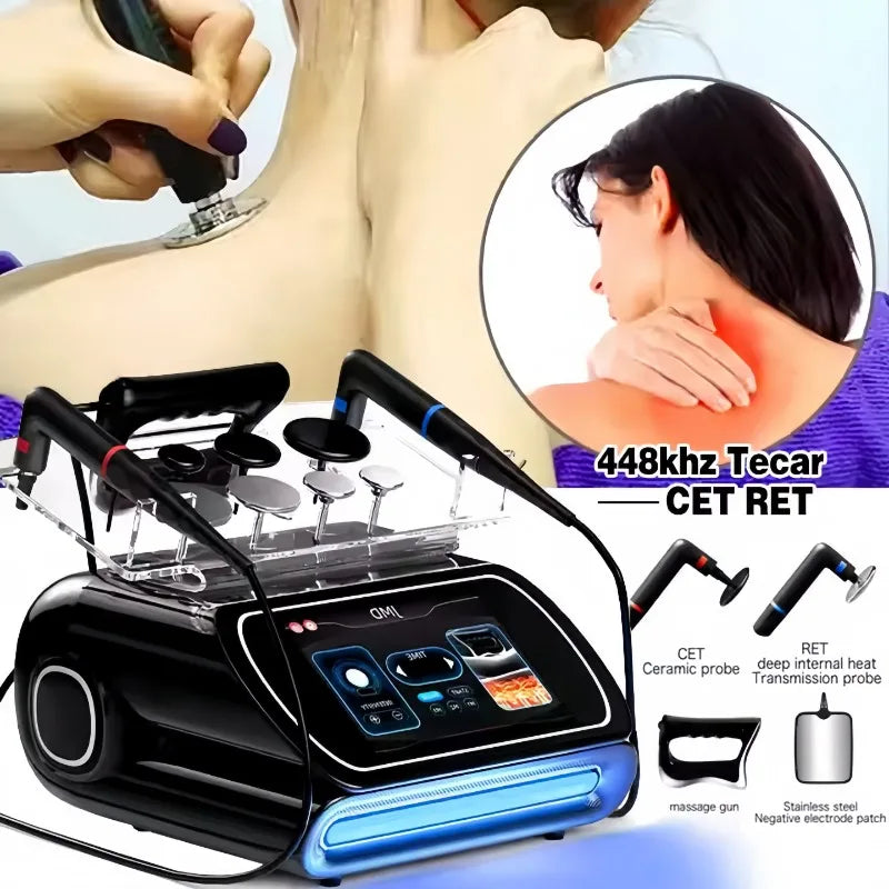 3 in 1 448kHz Capacitive Resistive Therapy Machine RET CET Diathermy Body Sliming Pain Relief 448KHz Tecar Therapy Machine
