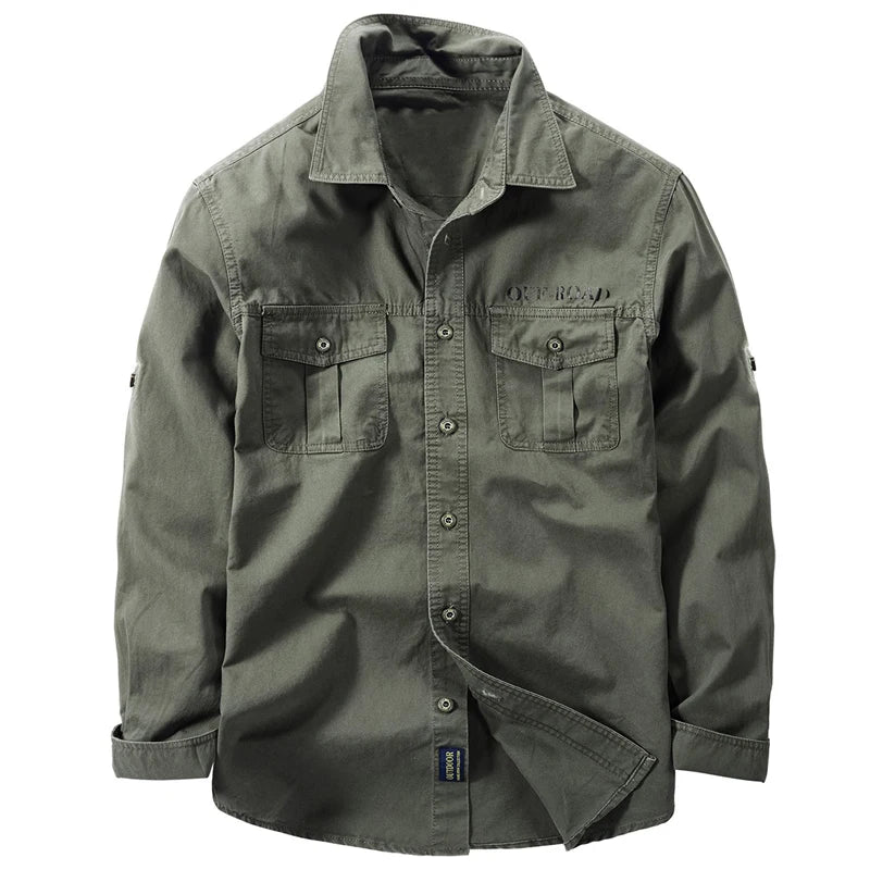Brand Cotton Shirt Men's Spring Casual Cargo Shirts Male Long Sleeves Shirts Camiseta Masculina Plus Size 5XL 6XL