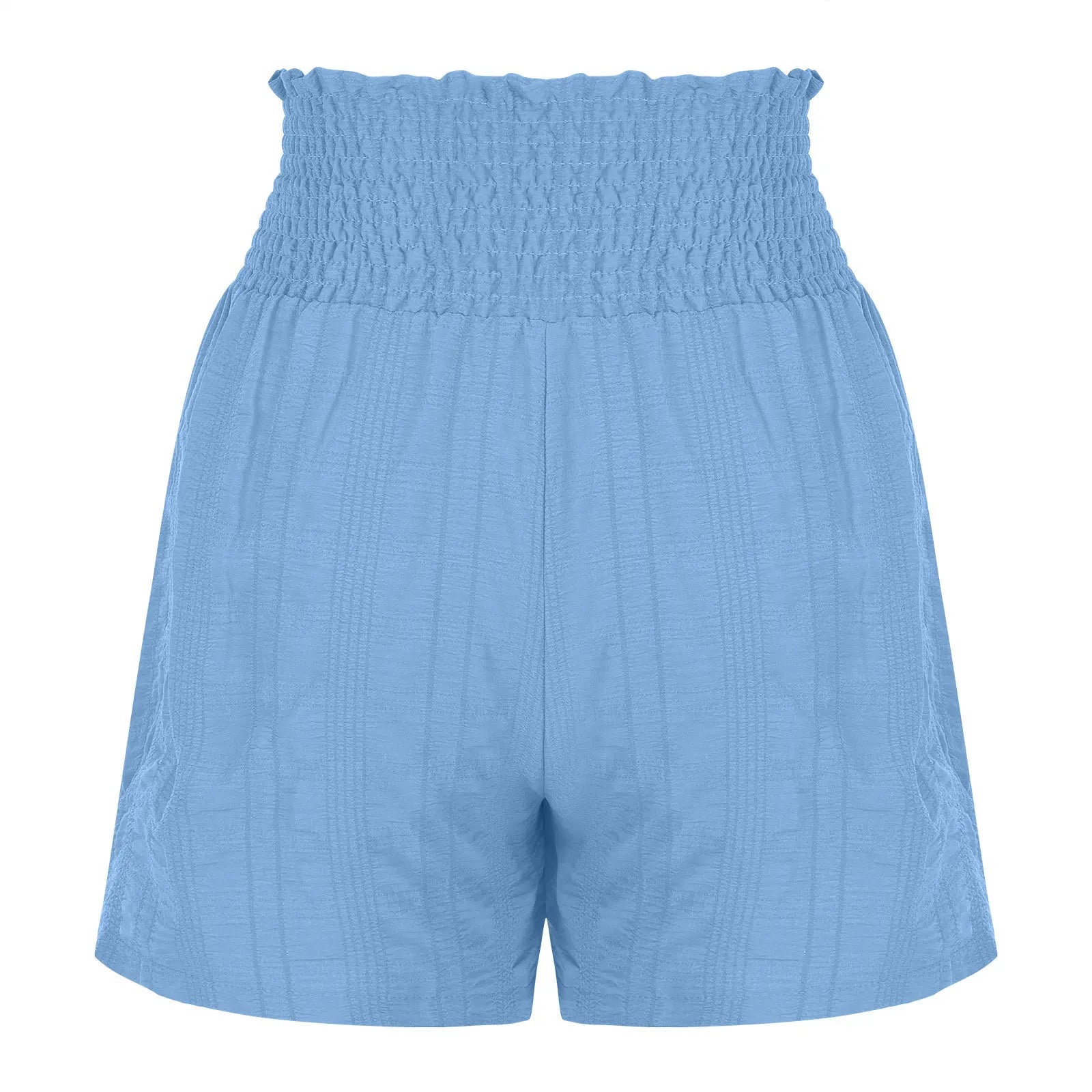 Women Casual High Waist Shorts Skirt Smocked Elastic Drawstring A-Line Flowy Short Skirt Pants Summer Solid Color Beach Skorts