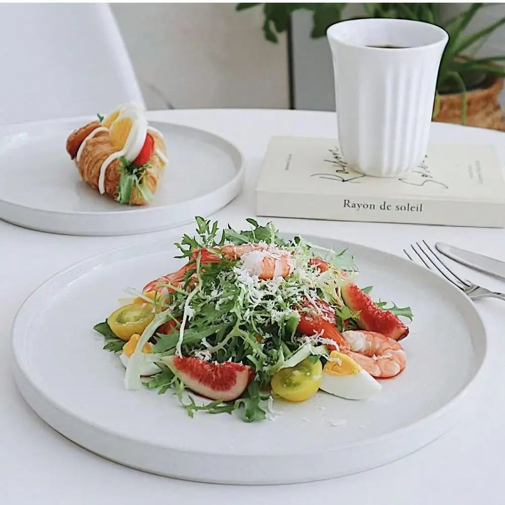 12 Pieces Dinnerware Sets, Stoneware Dishes, Dishes Set For 4,White