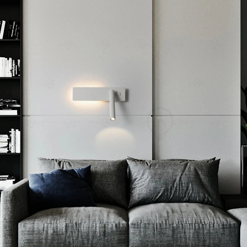 LED Wall Reading Lamp for Bedroom Hotel Minimalist Night Book Lamp Rotatable Bedside Sconce 3W Spotlight Home Lighting Fixture