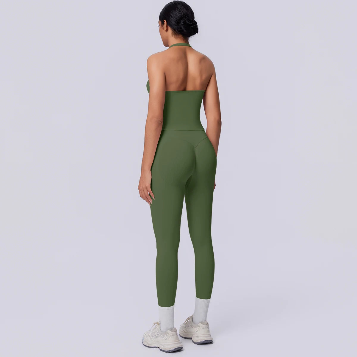 2PCS Woman Yoga Set Solid Color Sexy Fitness Top Summer Gym Workout High Stretch Female Pants Sports Fitness Clothing Yoga Set