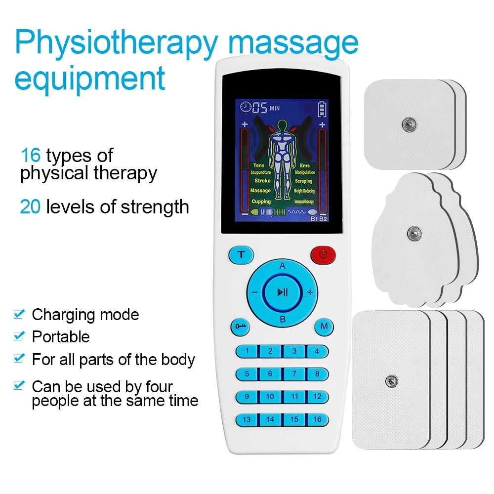 TENS Pulse Digital Muscle Massager 16 Modes 4 Outputs EMS Muscle Stimulation Digital Massage Relax Slimming Machine