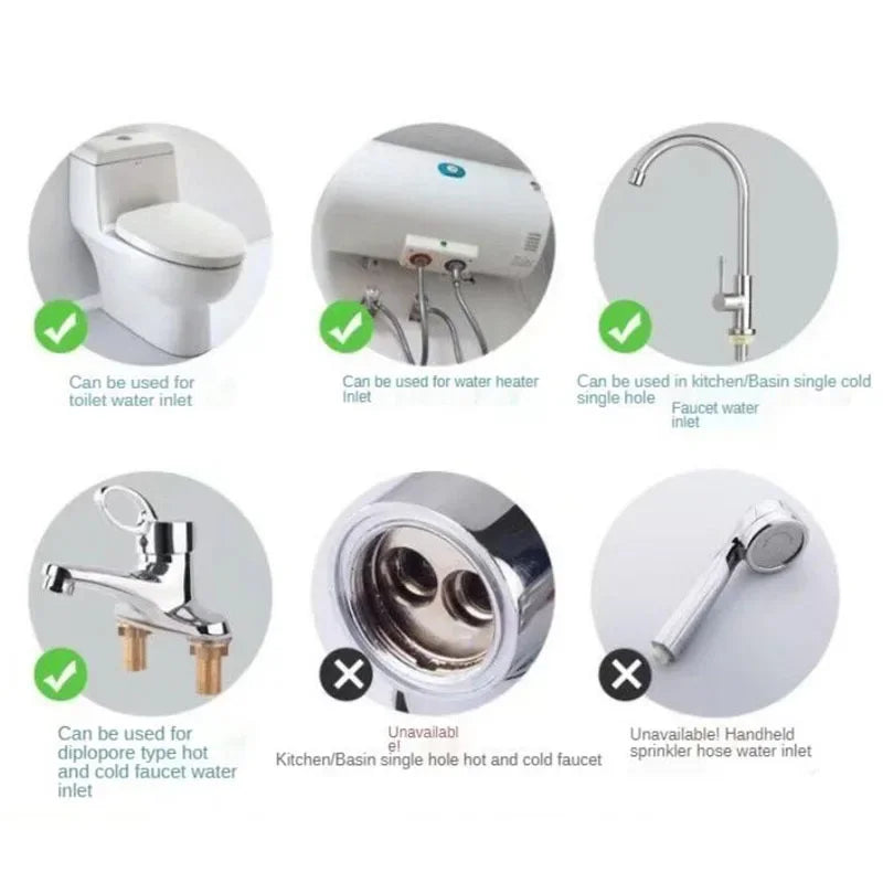 G1/2 G3/8 G9/16 60cm 1 Pair Hot and Cold Water Faucet Inlet Hose Heater Flexible Connecting Pipe Stainless Steel Faucet Pipe