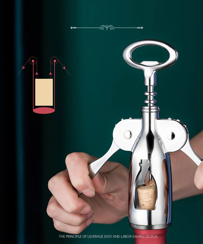 Hand Movement Bottle Opener Classic And Practical Stainless Steel Wine Opener Portable Wine Cork Remover Kitchen Gadgets