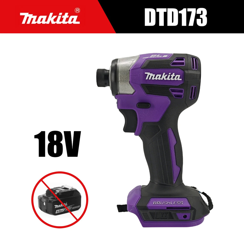Makita DTD173 180Nm Violet Brushless Drill Power Tool for Home Improvement And DIY Electric Wood/Bolt/T-Mode