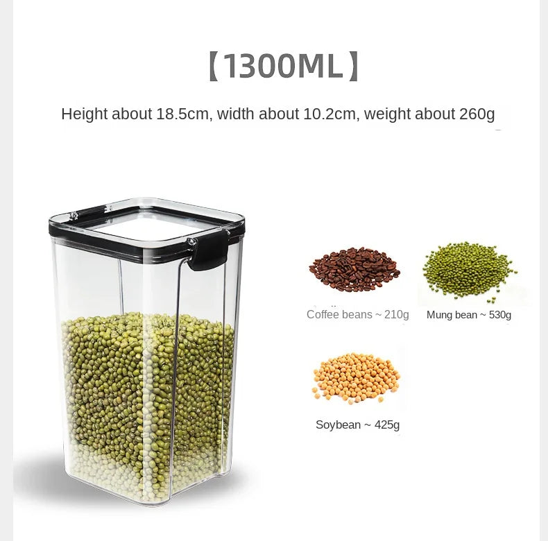 Sealed Jars Kitchen Grain Storage Organizer Large Tank Plastic Moisture-proof Storage Box Household Seasoning Jars Set 2030