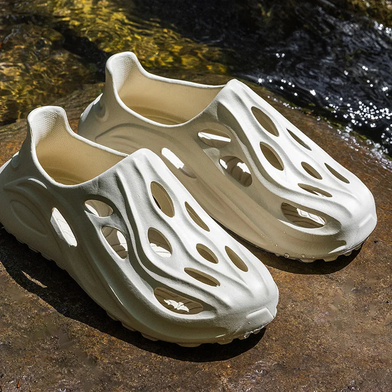 Men's Hollow Shoes, Men's Outer Shoes, Men's Breathable Wading Shoes, Men's Outdoor Hiking Beach Shoes, Men's Sandals