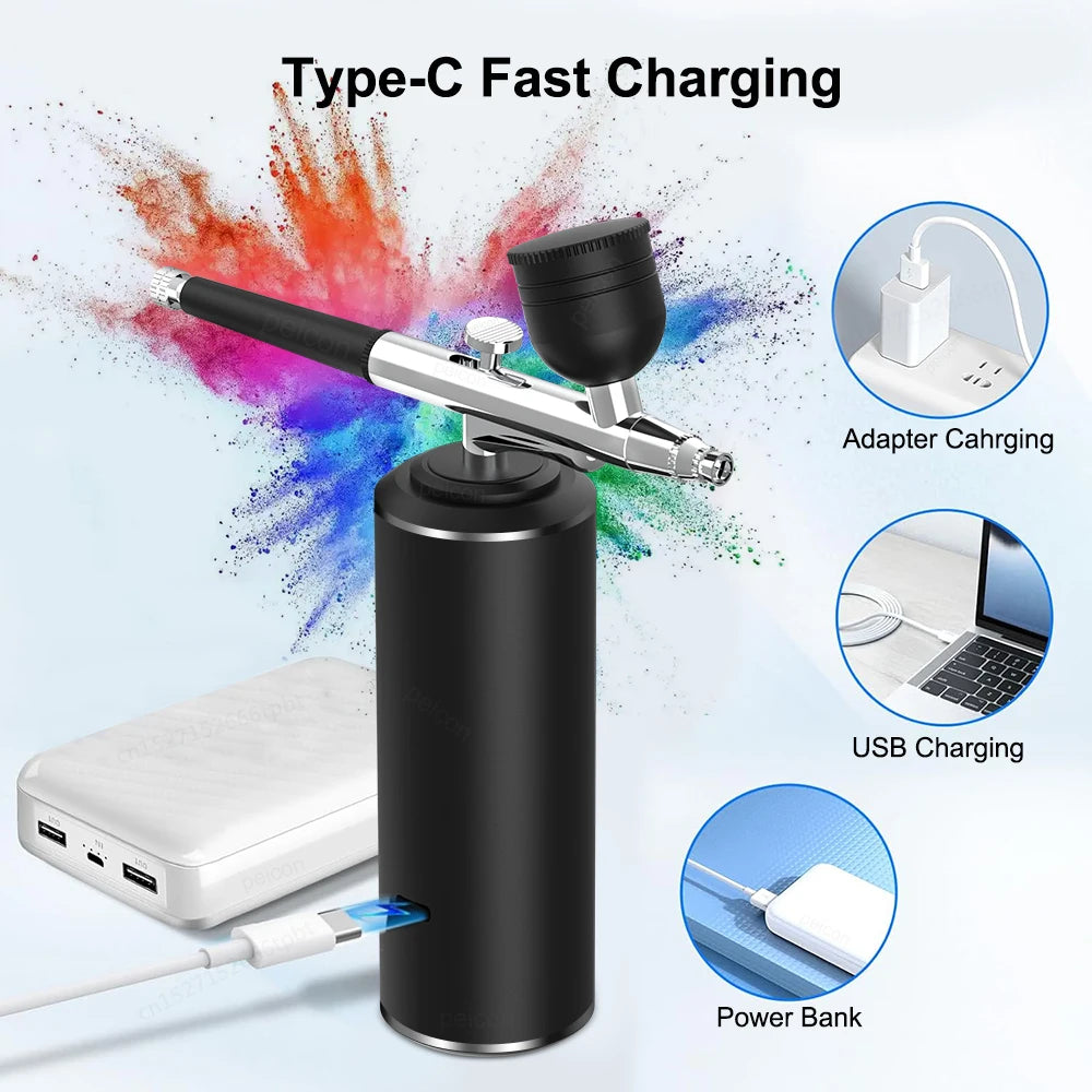 Nails Art Painting Airbrush With Compressor For Cake Decoration Makeup Manicure Nail Airbrush Portable Varnish Paint Sprayer Gun