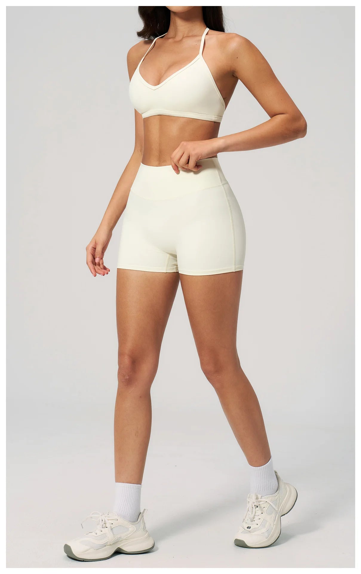 2 Pieces Yoga Set Women Tracksuit Backless Halter Tops High Waist Shorts Gym Suits Fitness Sportswear Workout Sets Athletic Wear