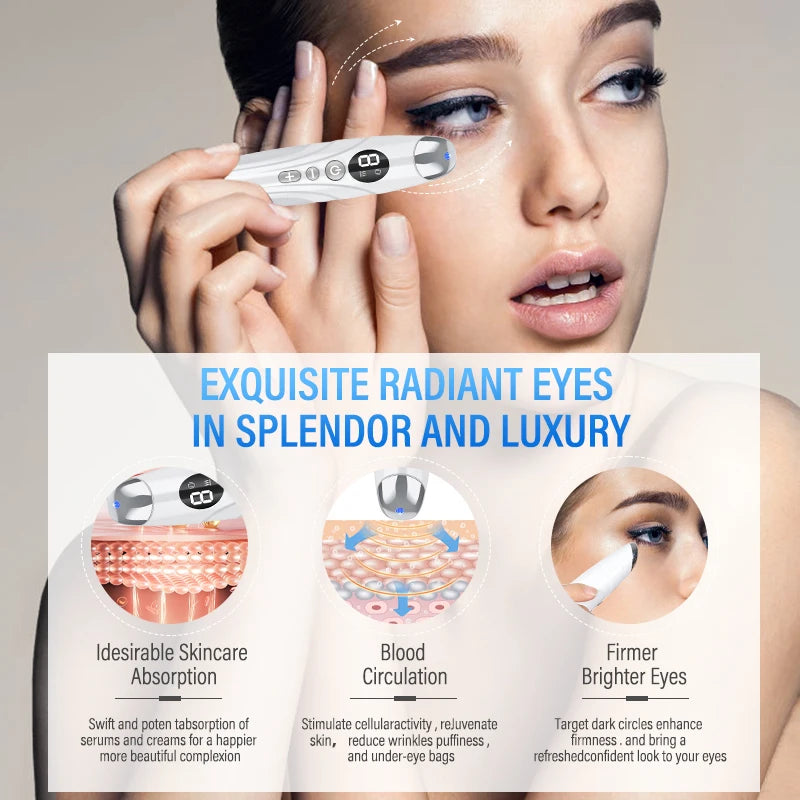 Electric Facial Massager Micro Vibration Eye Beauty Instrument For Relax Eye Dark Circles Eye Bags Puffiness Eye Massage Gift