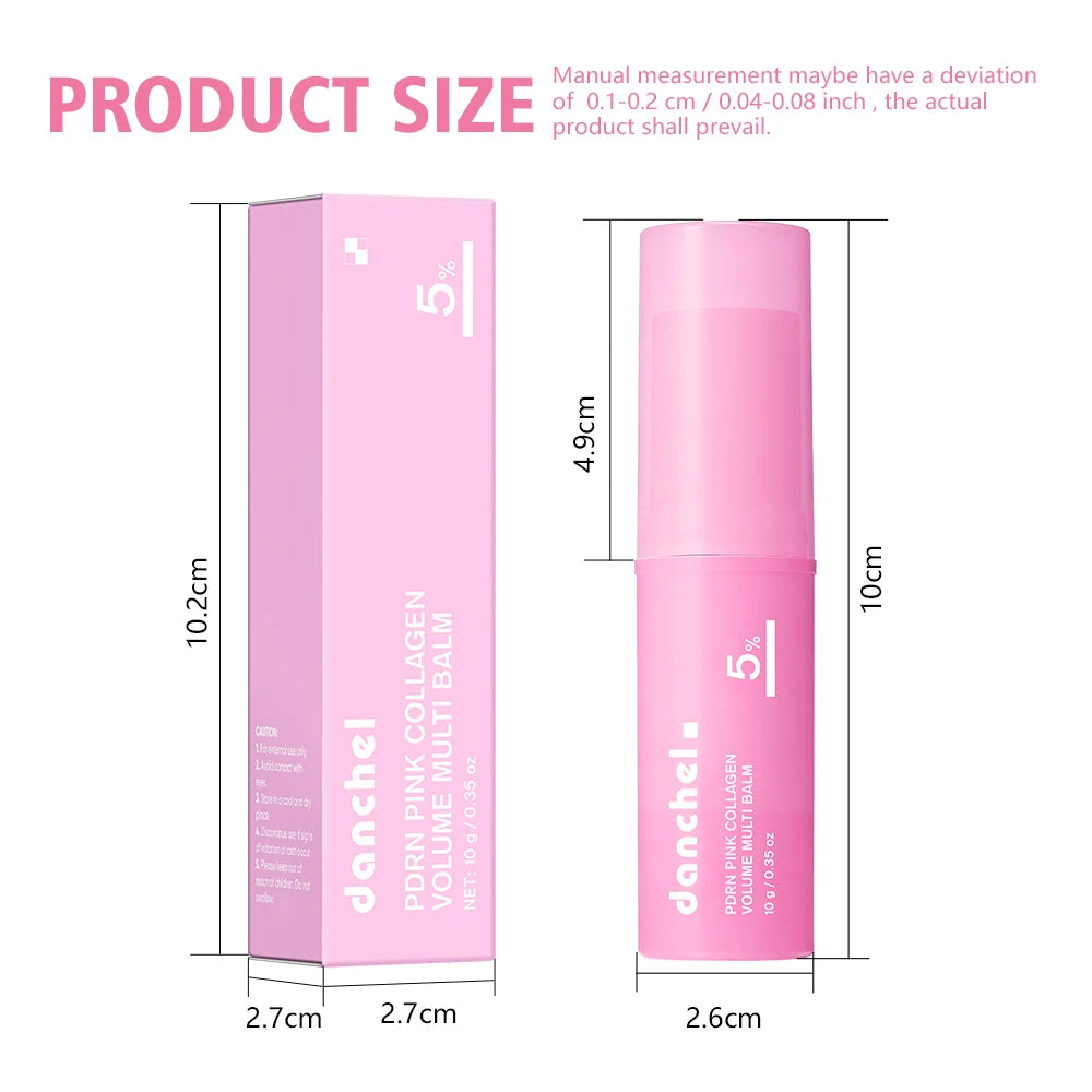 PDRN Pink Collagen Volume Multi Balm Stick Anti Aging Firming Cream Reduce Fine Lines Under Eye Neck Forehead Smile Lines Care