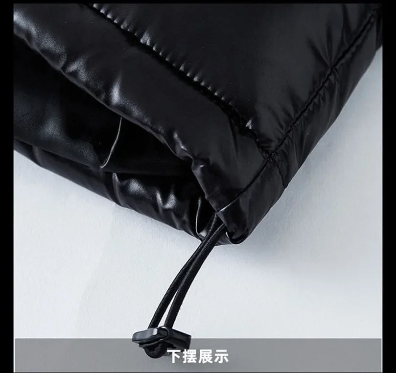 Men Detachable Hat Casual Parka Hooded Coat Winter New Men Solid Parkas White Duck Down Jacket Male Stand Collar Warm Thick Coat