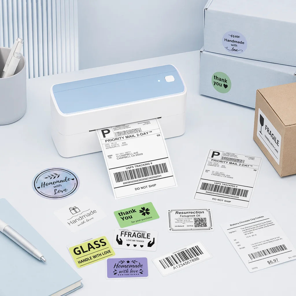 241BT 4X6 Wireless Thermal Label Printer for Small Business, Bluetooth Labels Printers for Shipping Package,