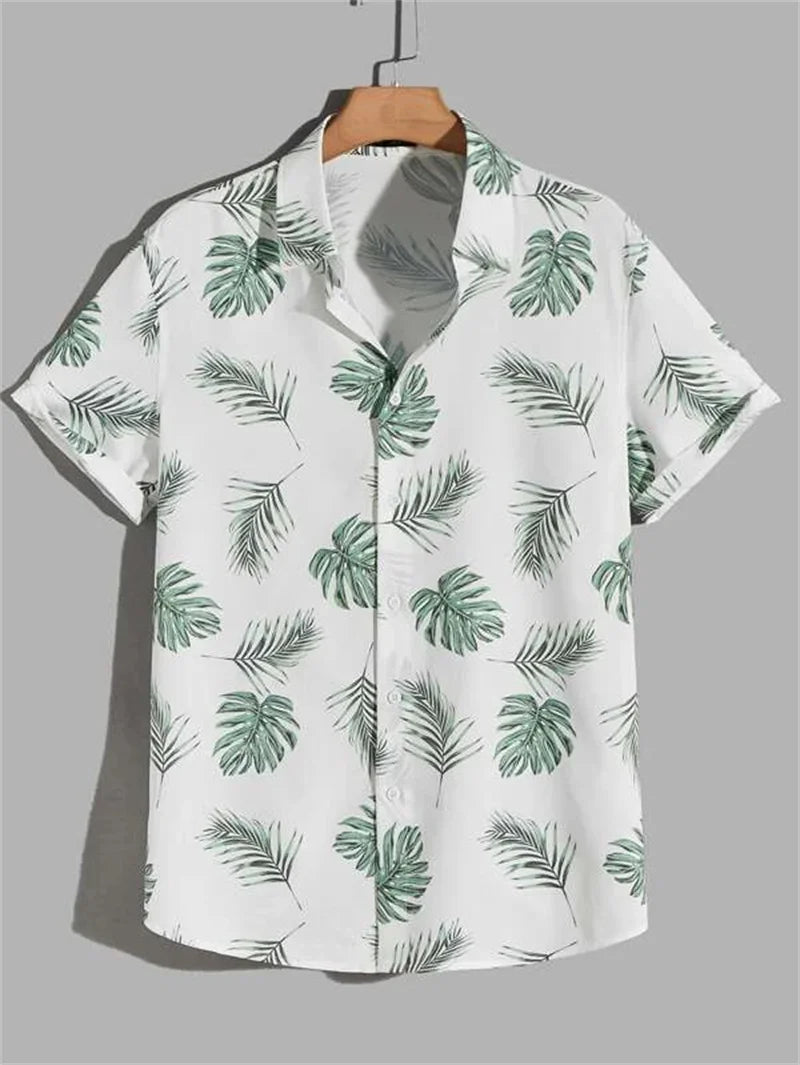 Summer Hawaiian Flower 3D Shirt Plant Printed Men's Clothing Street Loose 3XL Men's Top Trendy Beach Party Social Clothing Tops