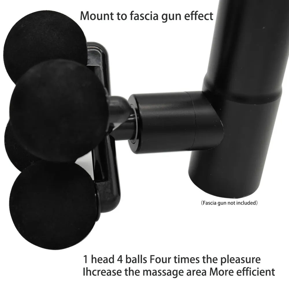 Fascia Gun Creative Massage Head with 4ball, Plastic Accessories MassageHead, Muscle Massager Head, Deep Tissue Massager Replace