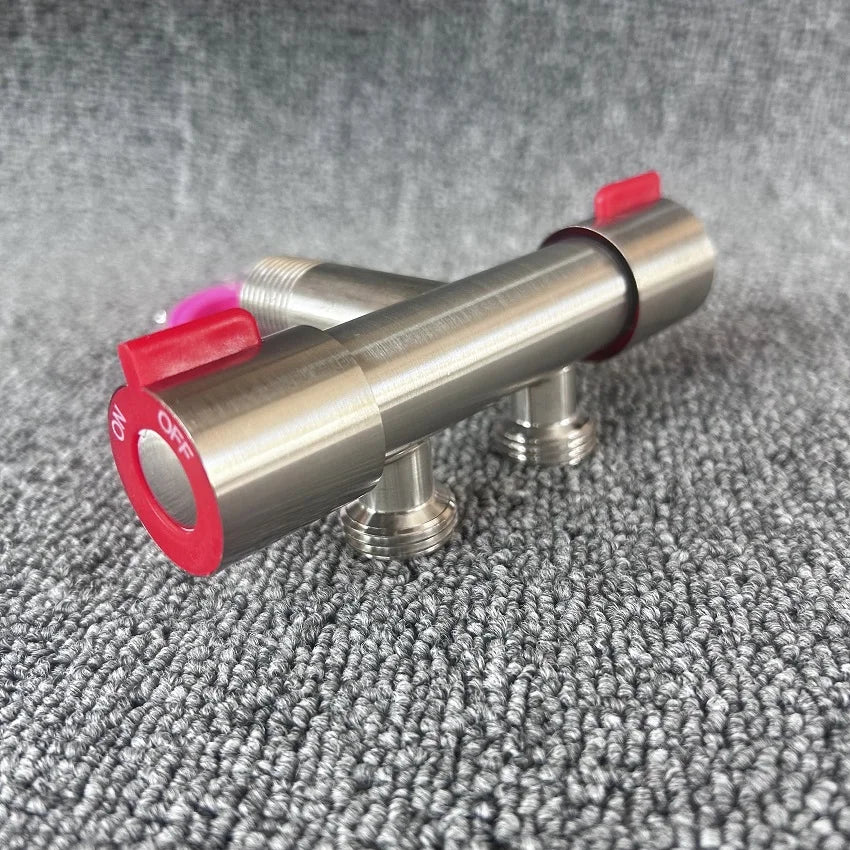 Double Handle Stainless Steel Faucet Bathroom Washing Machine Faucet Dual Use Angle Valve Inlet Valve Accessories