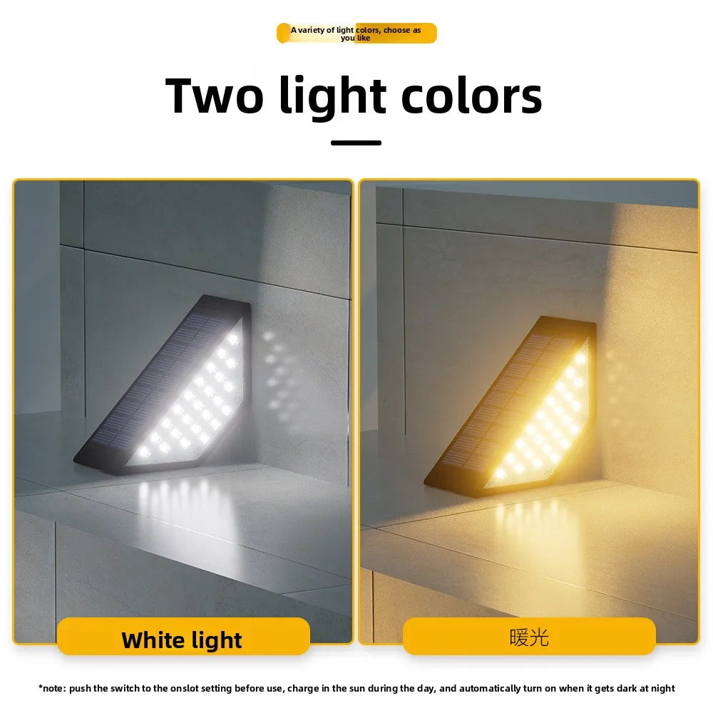 Outdoor Solar Stair Lights  12LM Auto Dimming Step Lamp  Driveway  Porch  Landscape  Easy Install No Wiring Needed