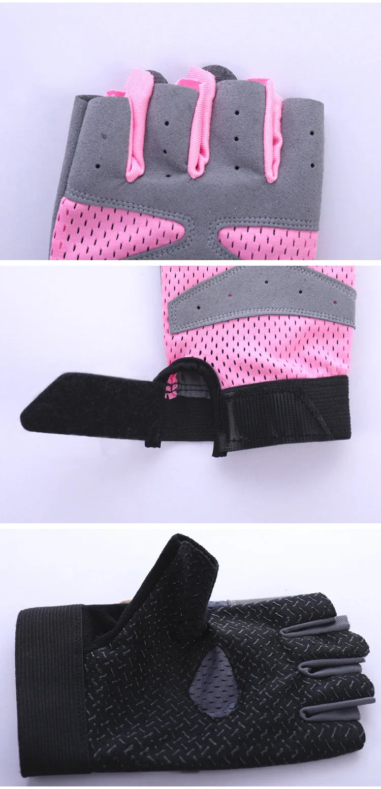 Cycling Fitness Gloves for Men Women Gym Motorcycle Summer Bicycle Fingerless Anti-slip Sports Weightlifting Breathable Gloves